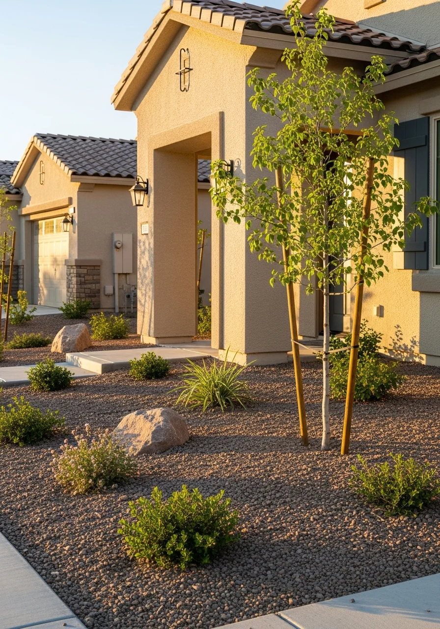 Close-up of a Henderson home's exterior with professional maintenance and manicured property.