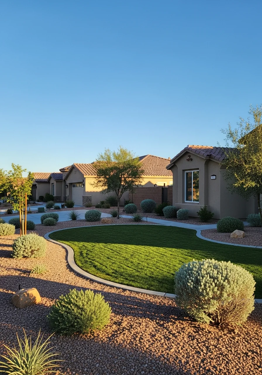 Professional exterior view of a Las Vegas home showing maintained property and clear skies.